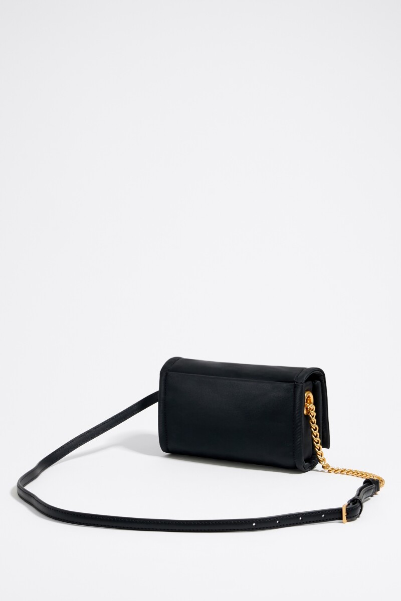 Bolso bandolera solapa mini Negro