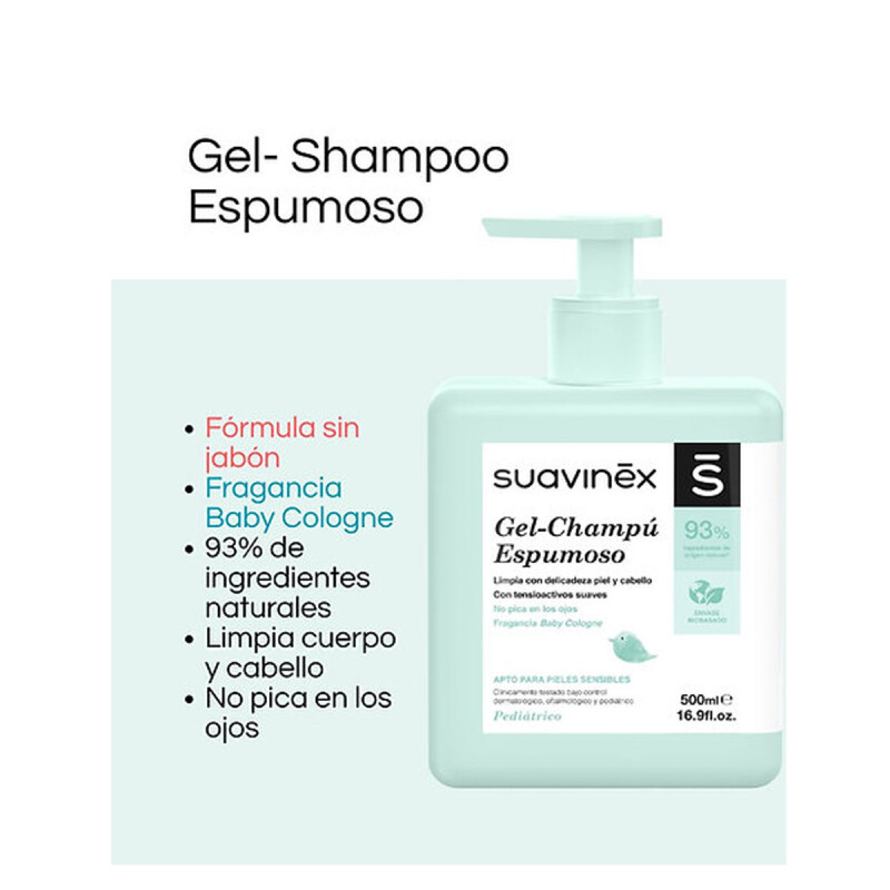 Shampoo Espumoso Bebé 500ml Pack 2 unidades Suavinex Shampoo Espumoso Bebé 500ml Pack 2 unidades Suavinex