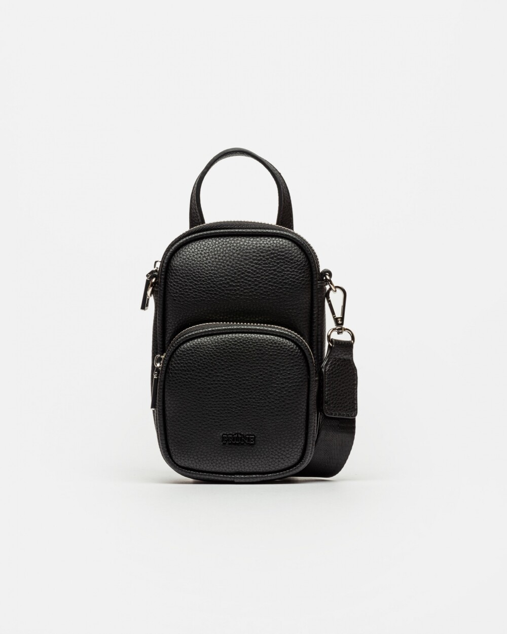 Porta Celular Baby Donna En Efecto Cuero Graneado Negro