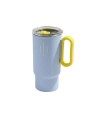 Vaso térmico de acero con tapa y asa - 560ml Celeste