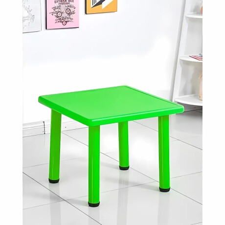 Mesa Cuadrada de Plástico y Metal para Niños 60x60cm Verde
