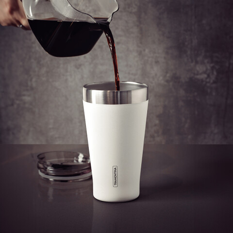 Vaso térmico blanco con tapa 550ml. "EXATA" -TRAMONTINA TF6713