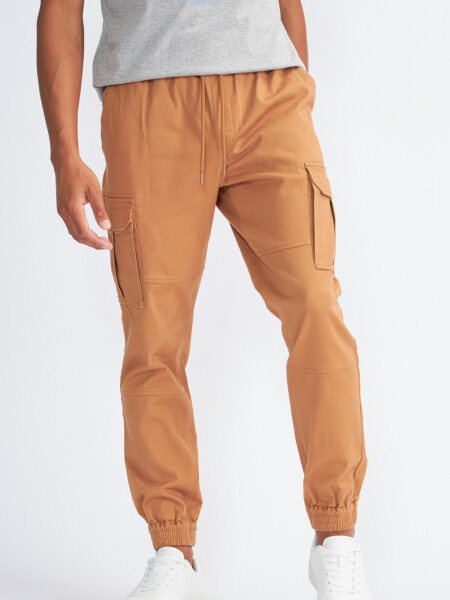 Pantalón cargo jogger Camel
