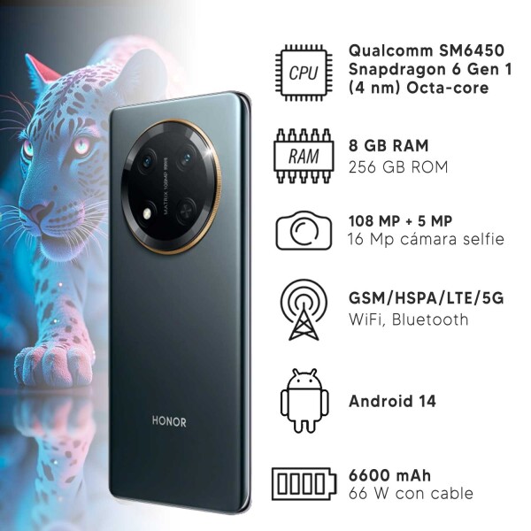 Honor Magic7 Lite 8/256gb 5g NEGRO