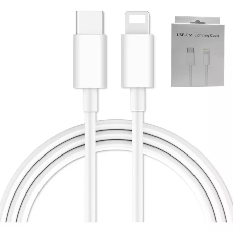 Cable usb-c blanco con entrada USB TipoC salida Lightning estilo Iphone Sin Color