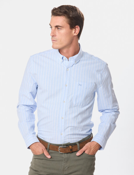 CAMISA OXFORD Celeste