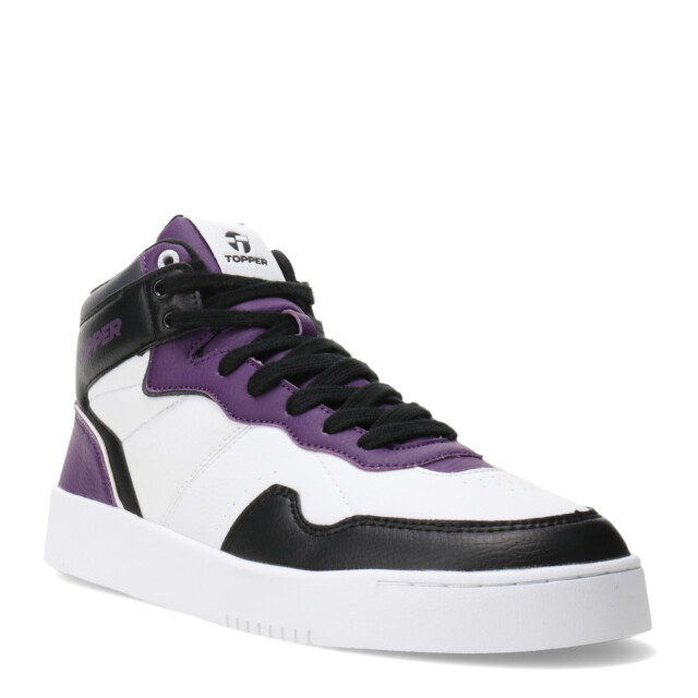 Championes de Hombre Topper Terre Mid Blanco - Negro - Violeta