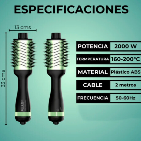 Cepillo Secador 2000W Avocado 3D Power 822-4 NEGRO-VERDE