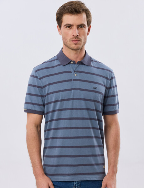 REMERA POLO RAYADA JERSEY Piedra