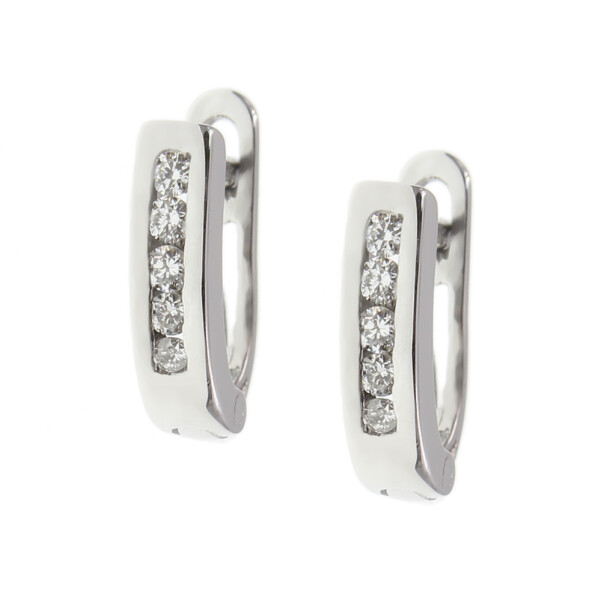 Caravanas - aros Lorena en oro blanco 18k. con brillantes Caravanas - aros Lorena en oro blanco 18k. con brillantes