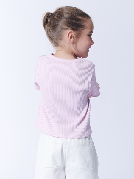 Remera Manga Corta Rib Lila