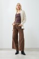 Ruana con flecos beige claro