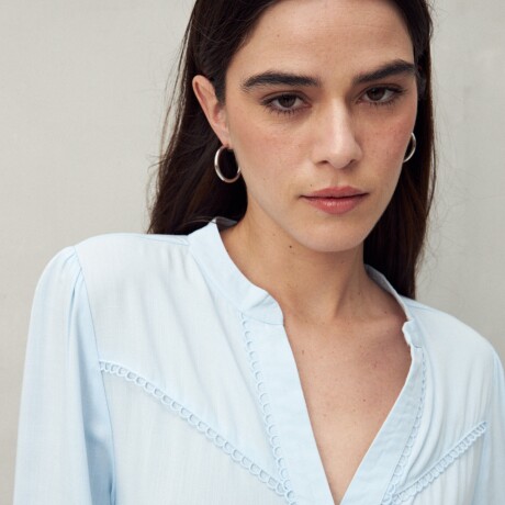 CAMISA BULLE Celeste