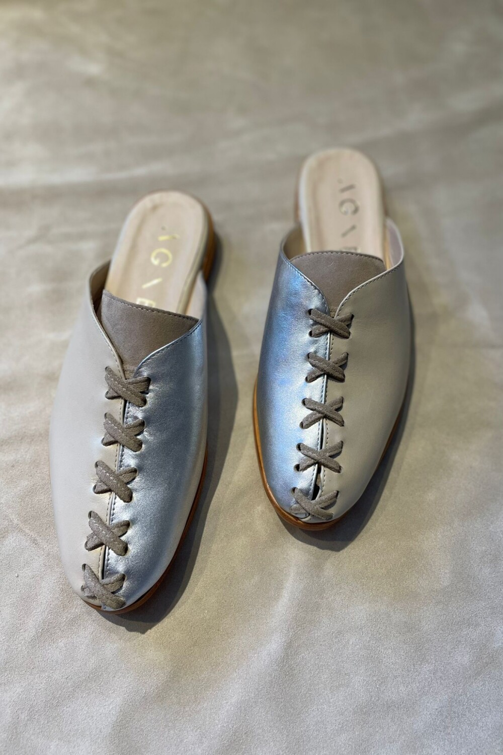 Suela shoe Plateado Y Crudo