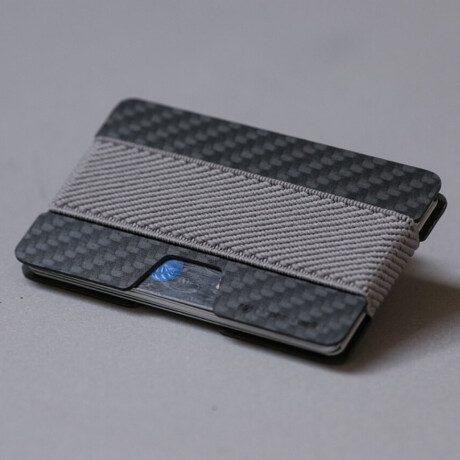 Tarjetero rígido gris con elástico Sc