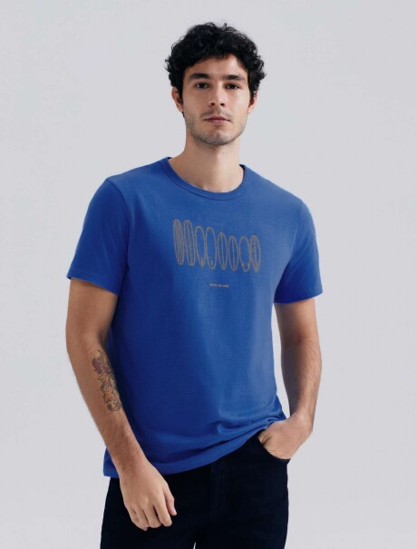 CAMISETA CON ESTAMPA MODELO REGULAR AZUL