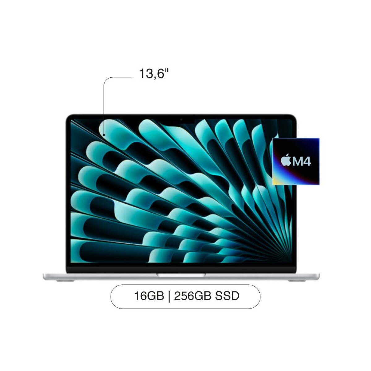 APPLE Macbook Air MW0W3LL/A 13.6' 256GB SSD / 16GB M4 Chip - Silver 