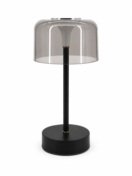 LAMPARA CON PANTALLA TRANSPARENTE BEIGE