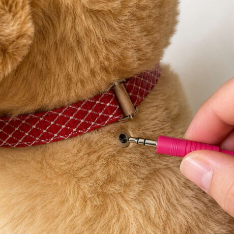 Perrito de juguete que camina con correa Marron