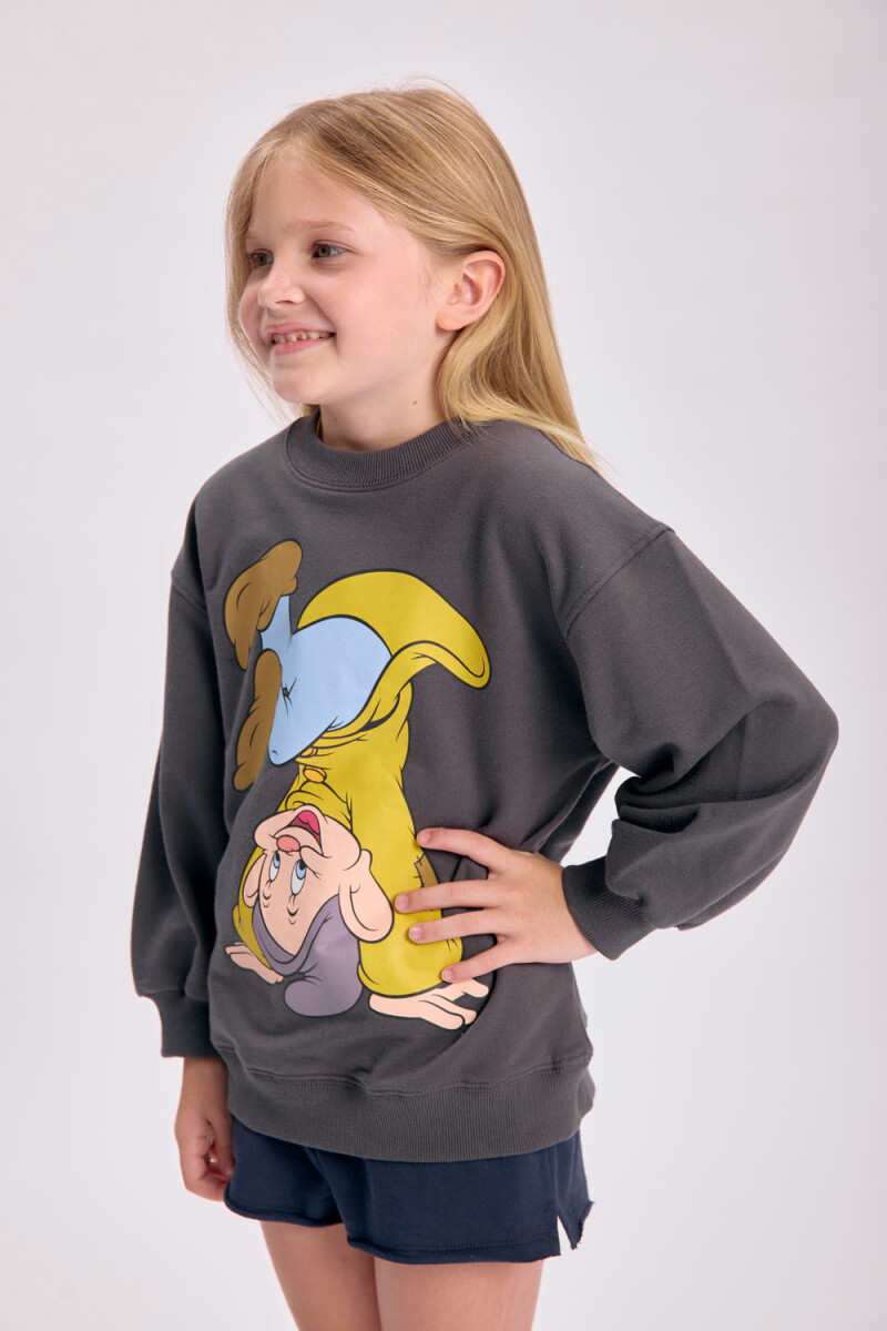 Buzo deportivo estampa Blancanieves Gris