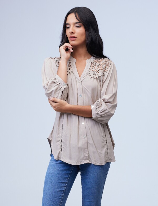 Blusa Crochet KHAKI