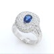 Anillo oro 18k blanco, brillantes y zafiro Anillo oro 18k blanco, brillantes y zafiro