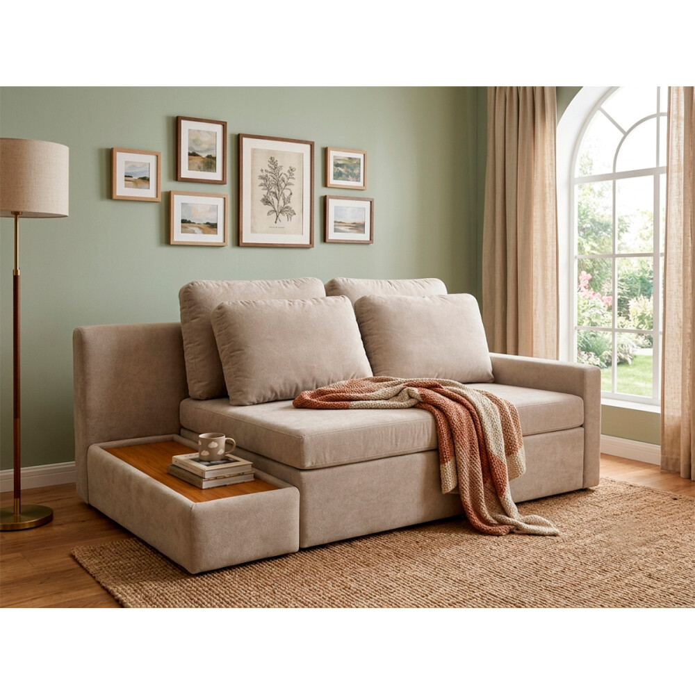 SOFÁ ALLURE 4003 3 LUGARES CON BRAZO ESQUINERO COLOR BEIGE Sofá Allure 4003 3 Lugares Con Brazo Esquinero Color Beige