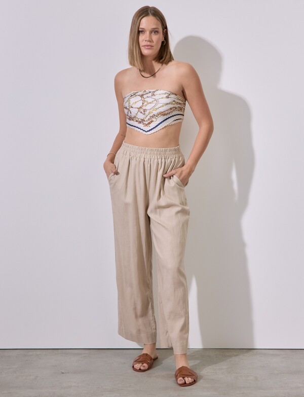 Pantalon Lino KHAKI