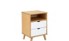 Mesa De Luz 2 Cajones Nicho - Linea Dublin - Blanco Blanco