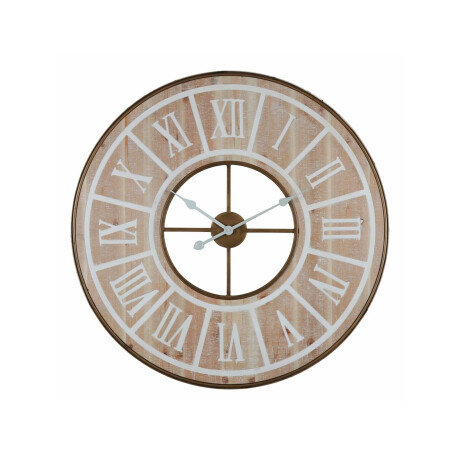 Reloj de Pared MDF Diámetro 82 cm x 4 cm Madera/Blanco