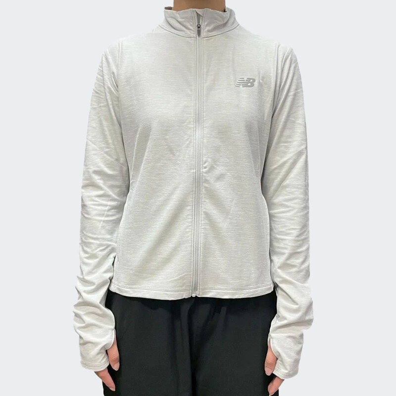 Campera New Balance Space Dye Full Zip Gris