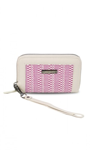 BILLETERA LORENZA TELAR MAGENTA Y CRUDO