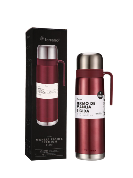 Termo 1Lt. Premium Manija Rigida Metalizado Rojo