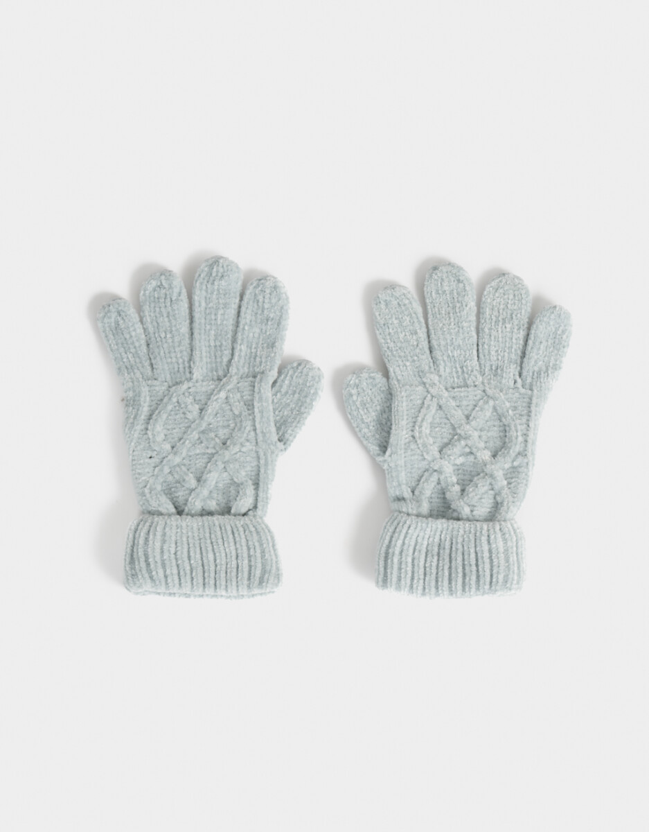 Guantes Infantiles Trenzado Azul 