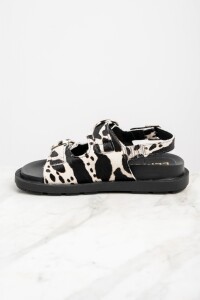 Sandalia Pelo Vaca Negro