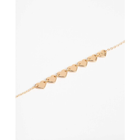 Collar Corto De Corazones Bañado En Oro Dorado