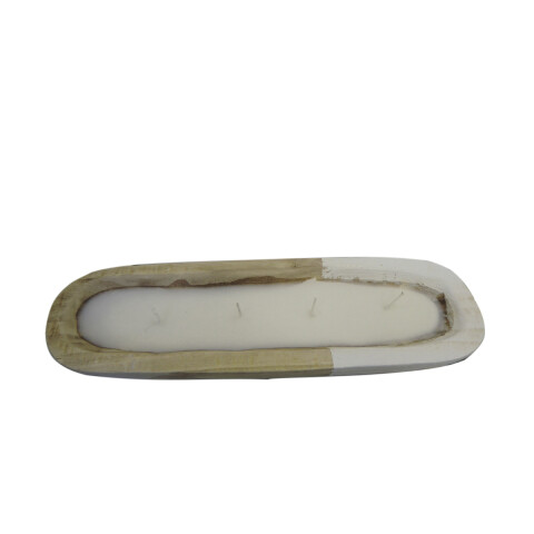 Vela Rectangular con Soporte de Madera 45 x 12 cm U