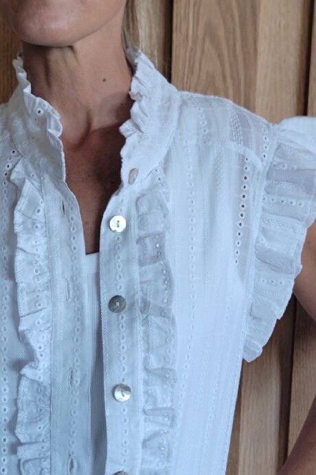 Musculosa Coco Broderie Blanco