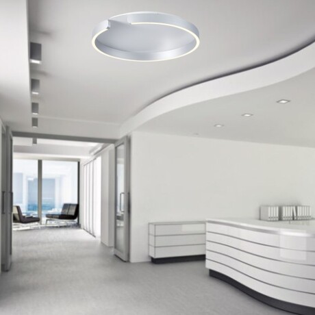 Plafón LED, Diseño anillo cortado, Dimerizable 40W 60CM PLATA