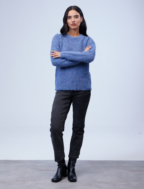 Buzo Lana Melange AZUL