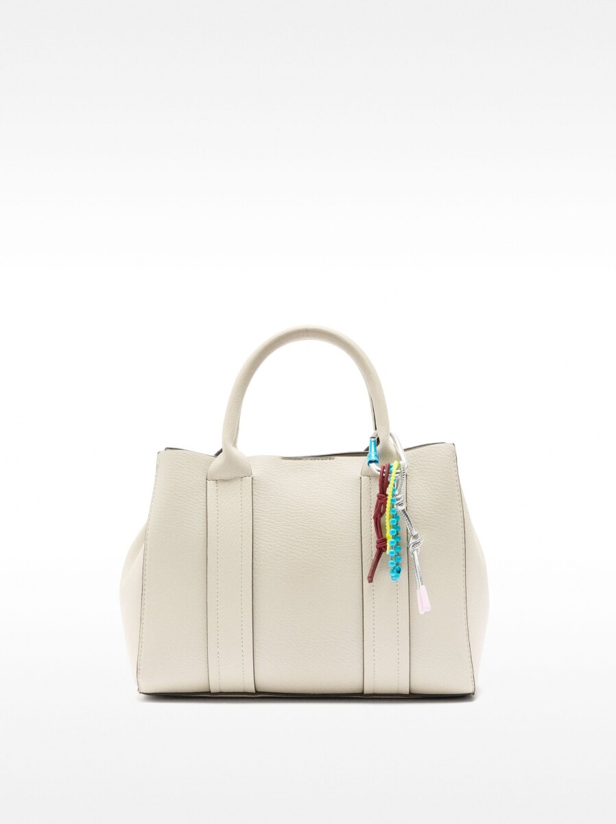 Bolso Tote Con Colgante M - crudo 