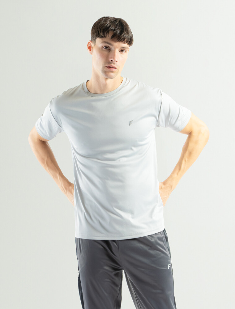 Remera Deportiva Dry Fit Gris Claro