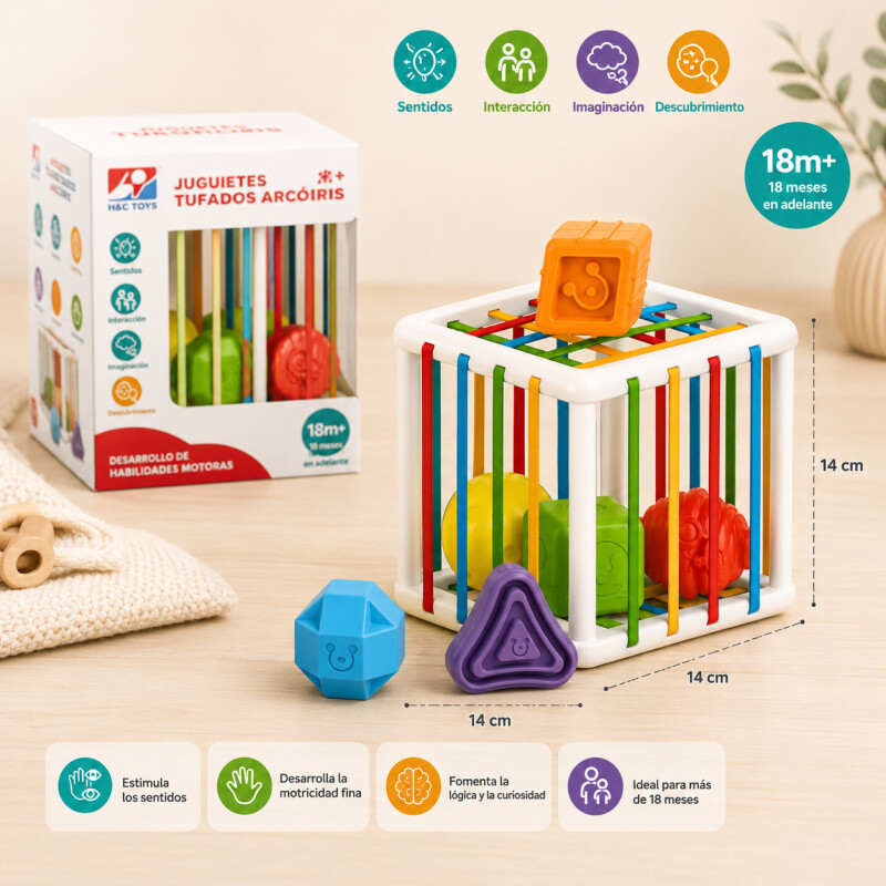 Cubo Sensorial Bebé Juguete Didactico Montessori Motricidad Cubo Sensorial Bebé Juguete Didactico Montessori Motricidad