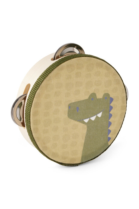 Pandereta de madera, diseño cocodrilo Sin color