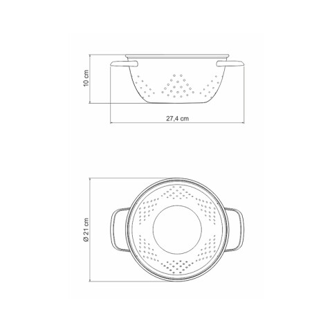 Colador para pasta modelo SERVICE, 200mm. -TRAMONTINA TF1429