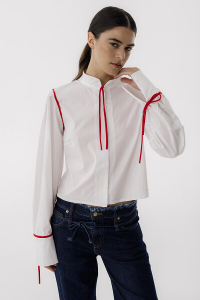 CAMISA FISH WINTER Blanco Rojo