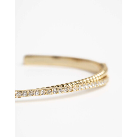 Pulsera Con Cubic Zirconia Dorado