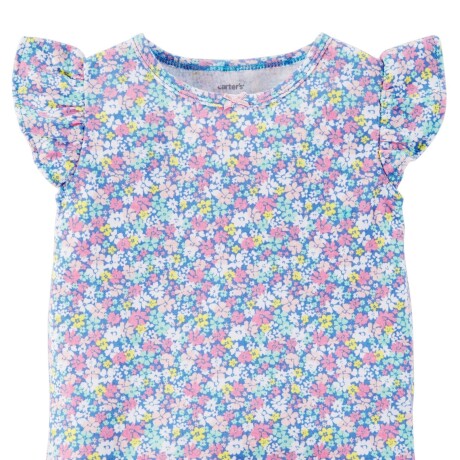 Remera manga corta y jumper floral Remera manga corta y jumper floral