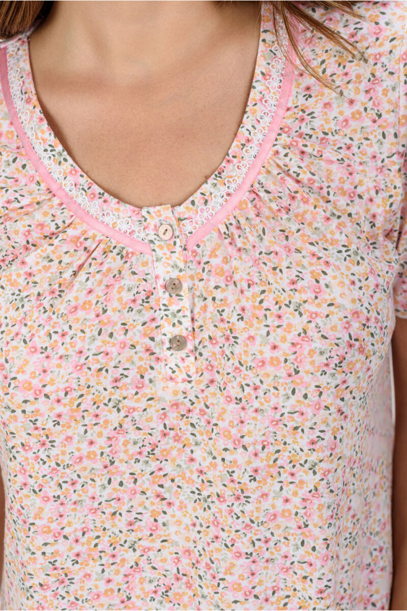 CAMISÓN CON PUNTILLA ESTAMP. FLORES CHICAS
