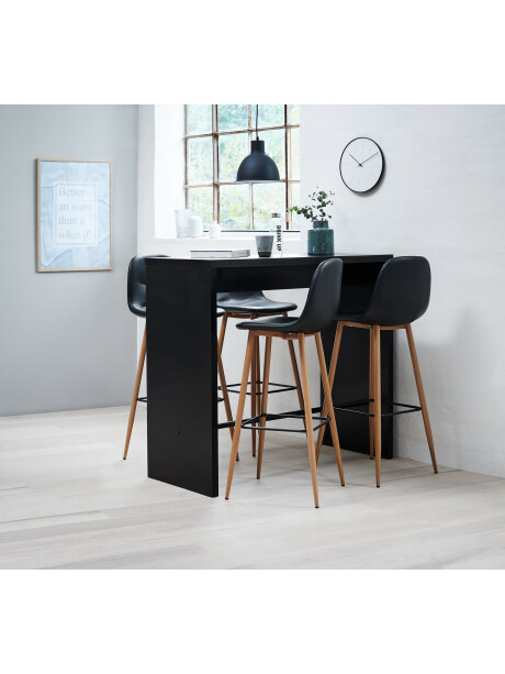 Taburete de bar JONSTRUP polipiel negro/color roble Taburete de bar JONSTRUP polipiel negro/color roble